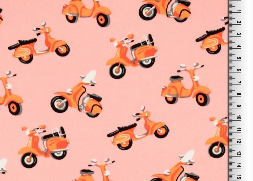 Viskose -Blusenstoff - Roller/Mofa rosa orange